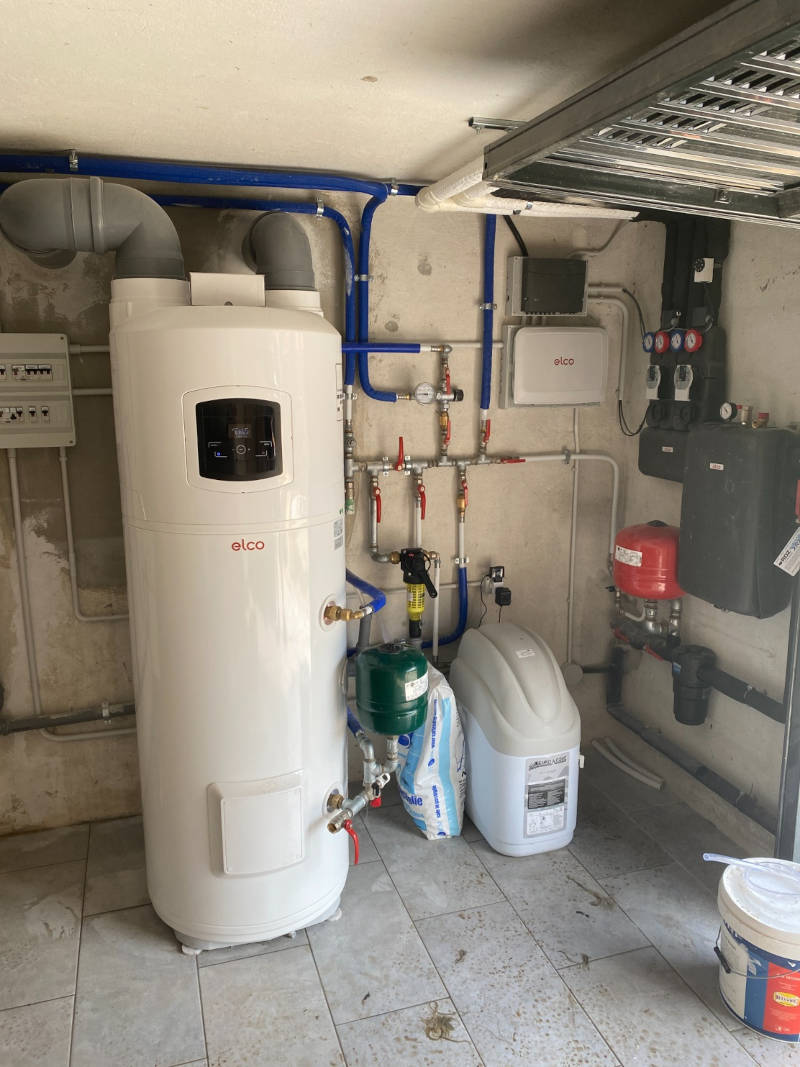 Cantiere Climaterm con Bollitore a pompa di calore